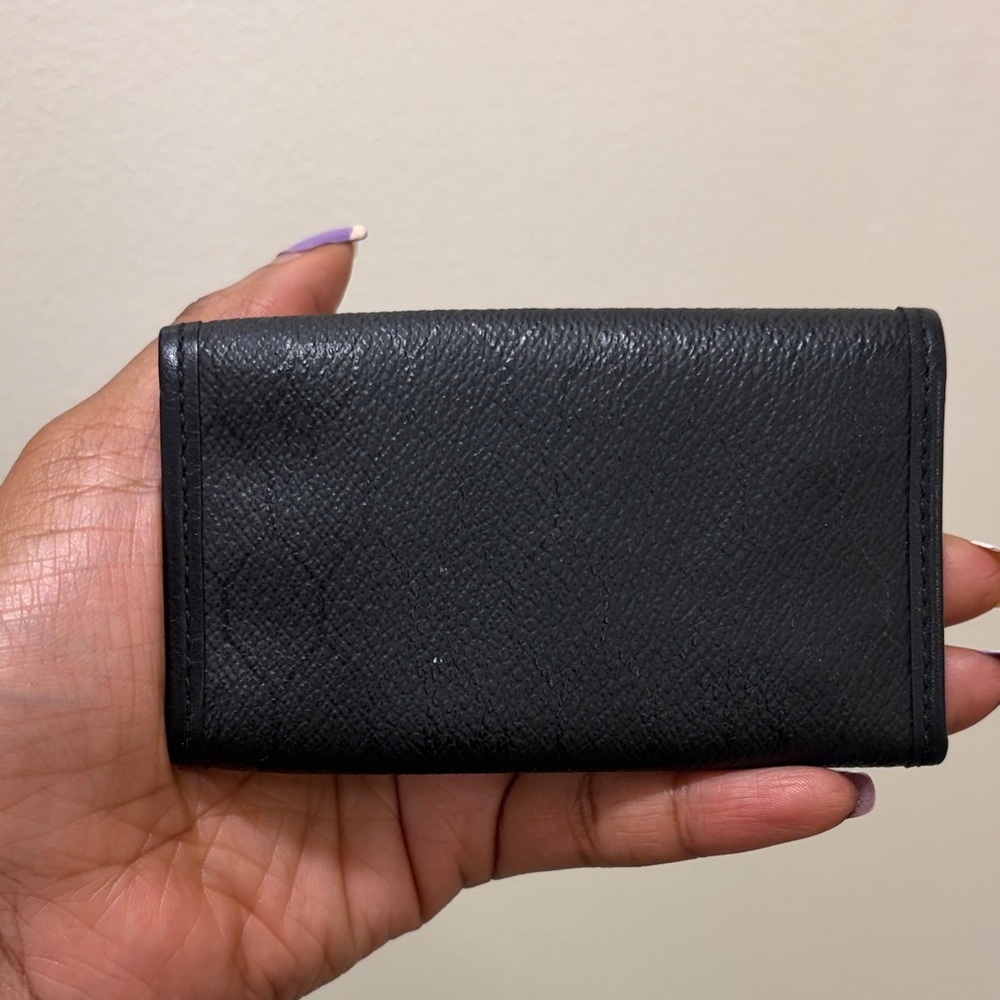 Authentic Vintage Christian Dior Black Leather 6 Ring Key Holder Wallet Case - Picture 3 of 7